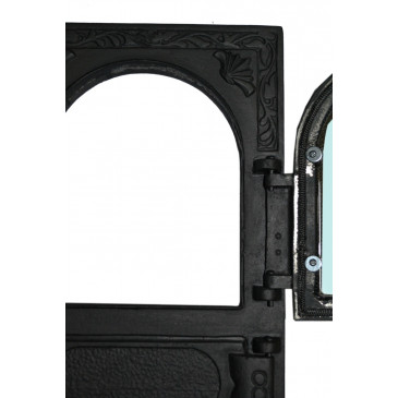 Litinový kamnový štít hermetický prosklený  HELA