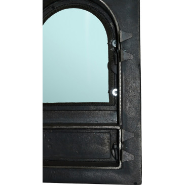 Litinový kamnový štít hermetický prosklený  HELA - černý