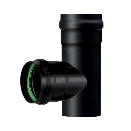 Kouřovod T kus F/F  na peletová kamna pr. 80 mm smalt černý matný