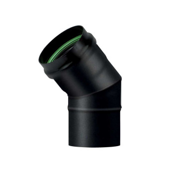 kouřovod koleno pro peletová kamna průměr 80/45° černý matný smalt