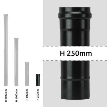 Kouřovod trubka pro peletová kamna průměr 80-250 mm černý matný smalt