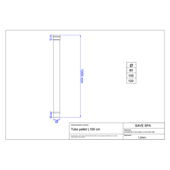 Kouřovod trubka pro peletová kamna průměr 80-1000 mm černý matný smalt