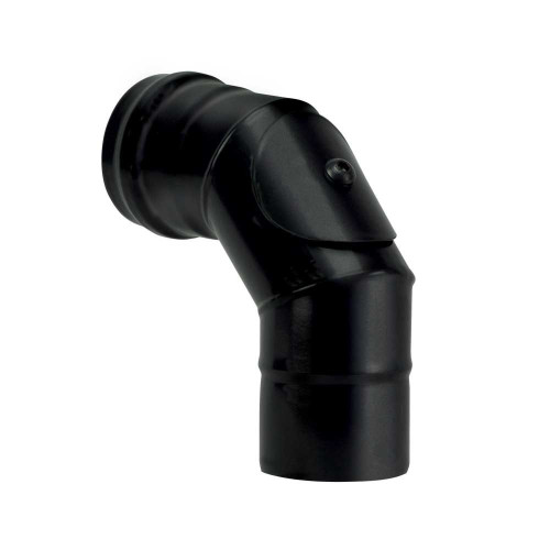 Koleno kouřovod peletová kamna průměr 100/90° černý s čistícím otvorem matný smalt