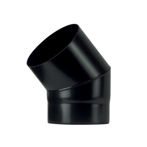 Koleno 45 st -  130mm/1,2mm smaltovaná černá