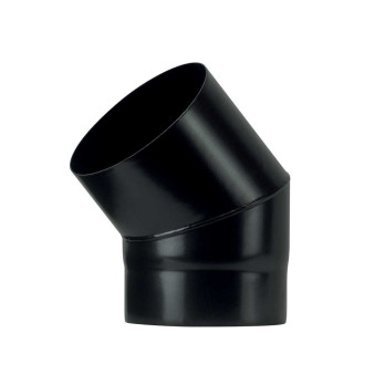 Koleno 45 st -  130mm/1,2mm smaltovaná černá