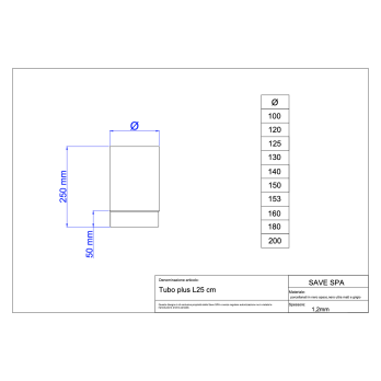 Roura 150mm/25cm/1,2mm smaltovaná černá
