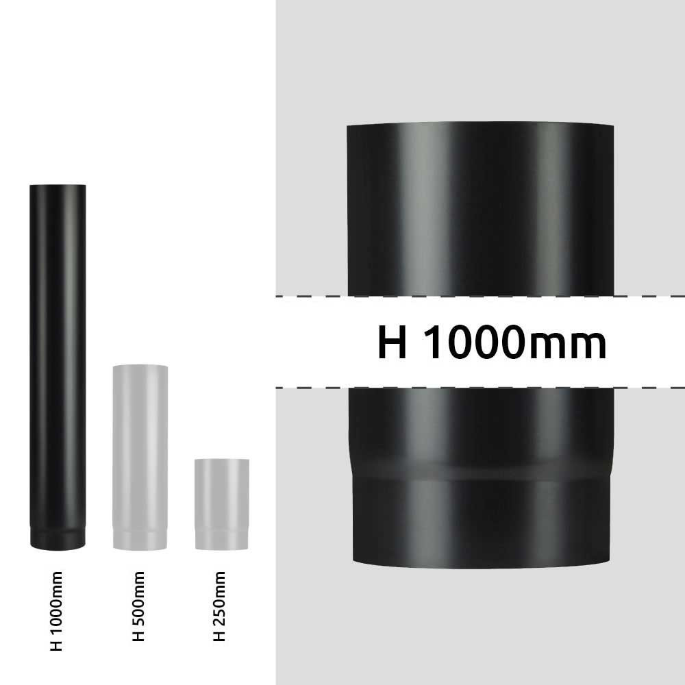 Roura 150mm/100cm/1,2mm smaltovaná černá