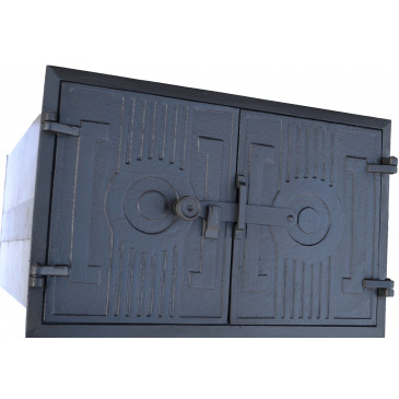 Pec litinová - HRANA-malá- černá-plechové tělo