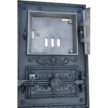 Litinový kamnový štít  -  IRIS - černý