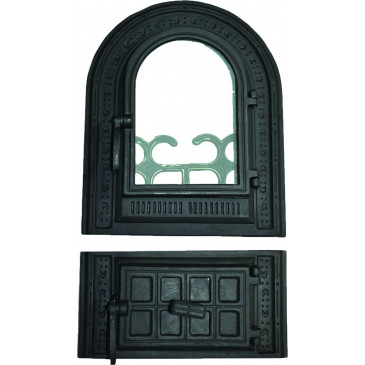 Litinová dvířka-Kamnová sestava  JULIA-černá