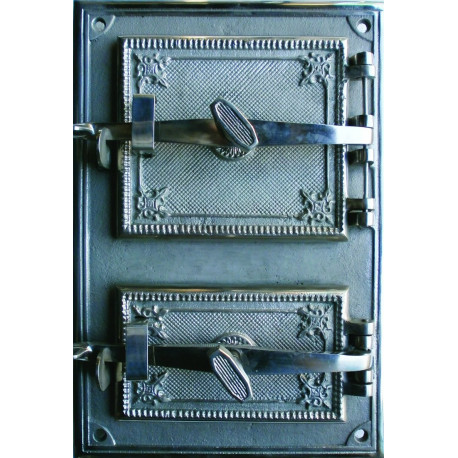 Litinový kamnový štít hermetický – RETRO I. - nikl