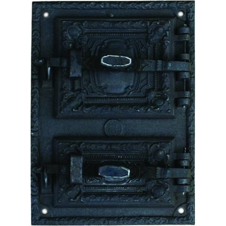 Litinový kamnový štít hermetický – RETRO II.-černý
