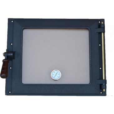 Dvířka trouby s teploměrem - dřevo