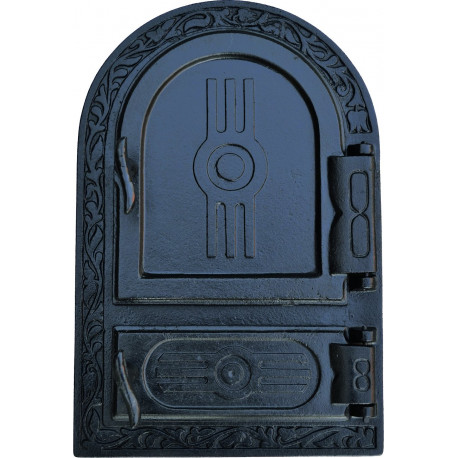 Litinový kamnový štít  - KLASIK  - OBLOUK-černá