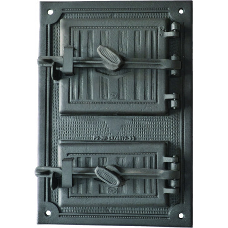 Litinový kamnový štít hermetický - SIMON - černý