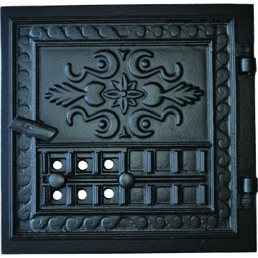 Litinová dvířka BAZYLIK - černý s regulací vzduchu