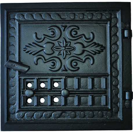 Litinová dvířka BAZYLIK - černý s regulací vzduchu