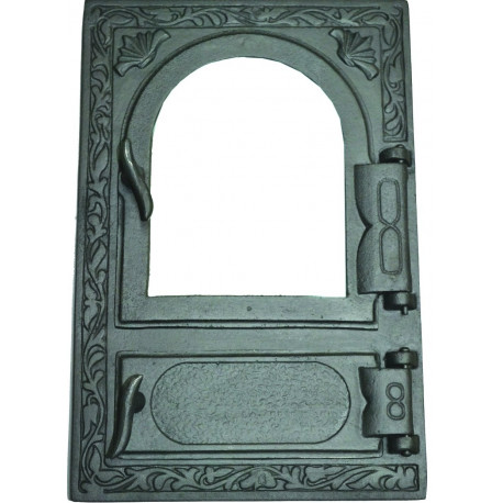 Litinový kamnový štít hermetický prosklený  HELA