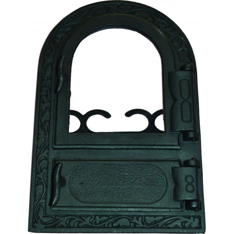 Litinový kamnový štít hermetický prosklený  ANETA - černá