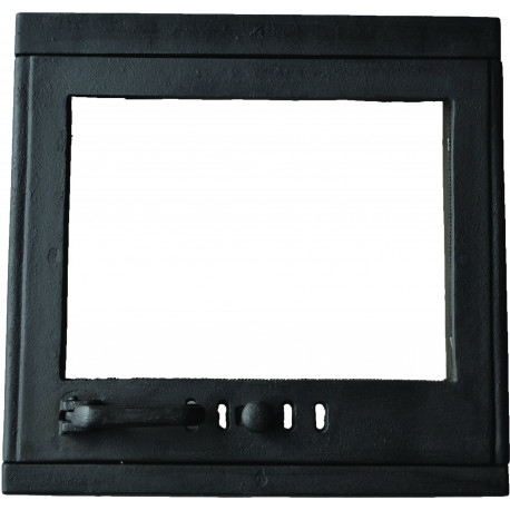 Litinová dvířka ARKTIS- prosklená s regulací vzduchu-černá