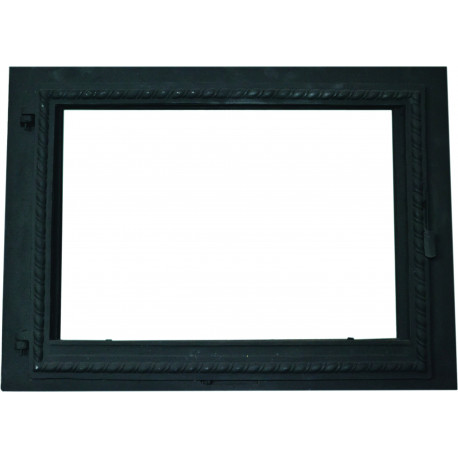 Litinová dvířka GROF - prosklená s regulací vzduchu-černá