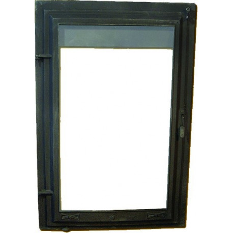 Litinová dvířka GABRIELA - prosklená -černá