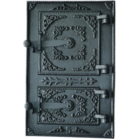 Litinová dvířka kuchyňská  - OZDOBNÁ-černá