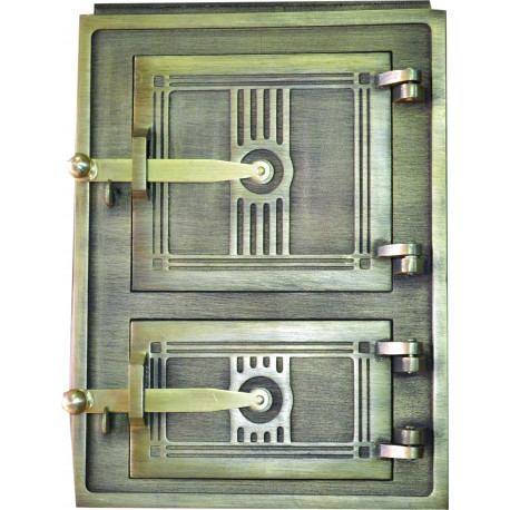 Litinová dvířka kuchyňská   - 2T - malá - mosaz