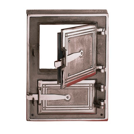 Litinová dvířka kuchyňská - HLADKÁ 2 - malá-mosaz