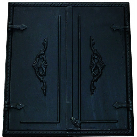 Dvířka pecová,udírenská - ANTIK - rovný-černý