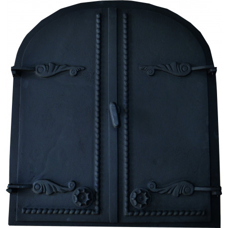 Dvířka udírenská,pecová - TEN  s regulací- - 620*705 mm - černá