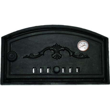 Pizza dvířka - PALERMO - pravá,plná-černá+teploměr