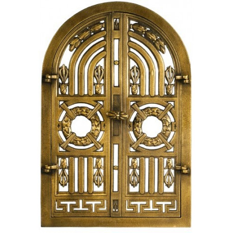 Litinová dvířka krbová  - nr.21 -mosaz -  360 x 550