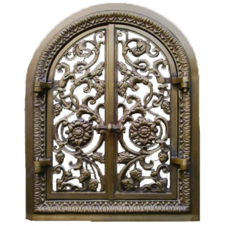 Litinová dvířka krbová  - nr.37 - mosaz -  340 x 440