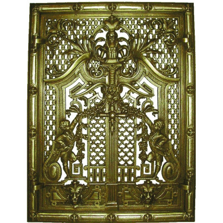 Litinová dvířka krbová  - nr.44 - mosaz -  460 X 600 mm