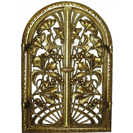 Litinová dvířka krbová  - nr.49 -mosaz -  360 x 550