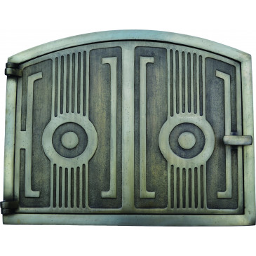 Pec litinová-OBLOUK+teploměr-MOSAZ+NEREZ. tělo