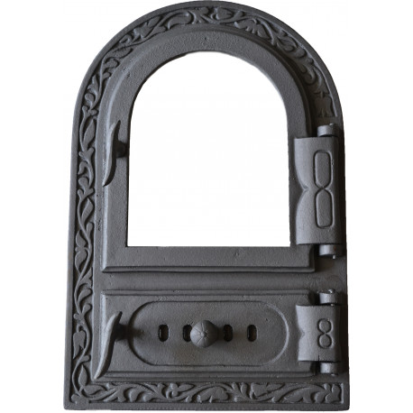 Litinový kamnový štít hermetický prosklený ADÉLA s regulací vzduchu