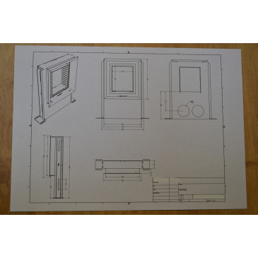 Litinová dvířka DALIE s dvojsklem 300*360mm