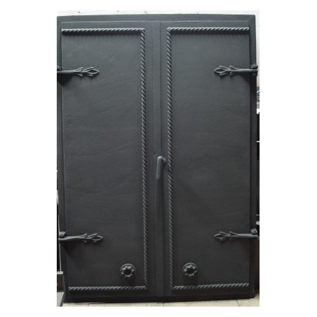 Dvířka  udírenská,pecová -  ROLF - s regulací  - 790*1160 mm - černá