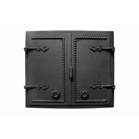 Dvířka udírenská,pecová,chlebová - RUSH - s regulací - 640*550 mm - černá