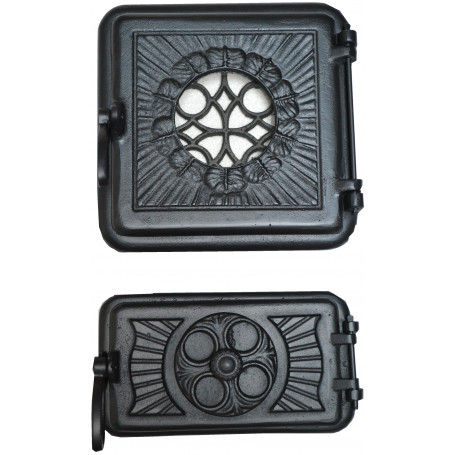 Litinová dvířka-Kamnová sestava  ELENA- ČERNÁ