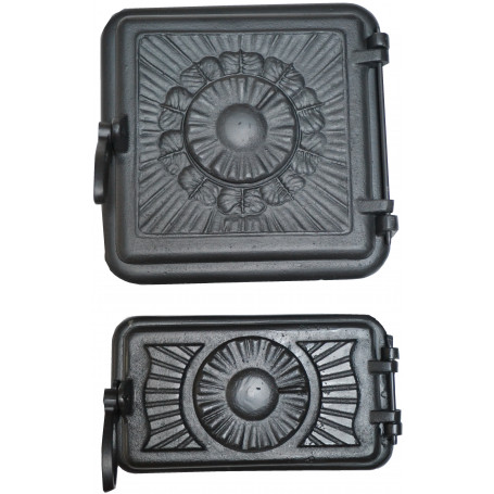 Litinová dvířka-Kamnová sestava  EMILIÁN- ČERNÁ