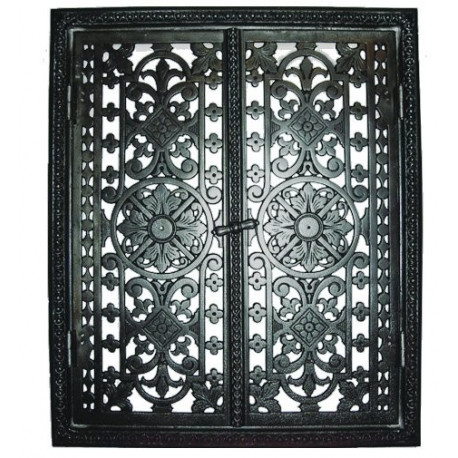 Litinová dvířka krbová  - nr.36 -mosaz -  480 x 580