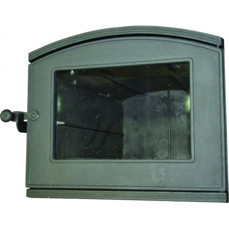 Pec litinová PROSKLENÁ PRAVÁ  -černá