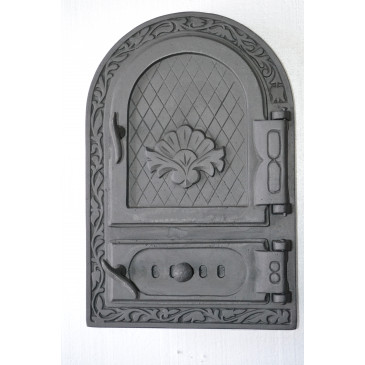 Litinový kamnový štít  -  ROSANA S REGULACÍ - ČERNÁ