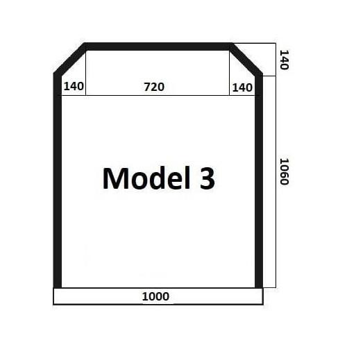 Model 3 - sklo pod kamna