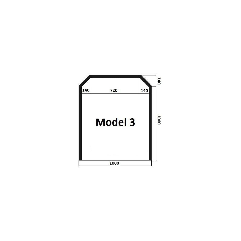 Model 3 - sklo pod kamna