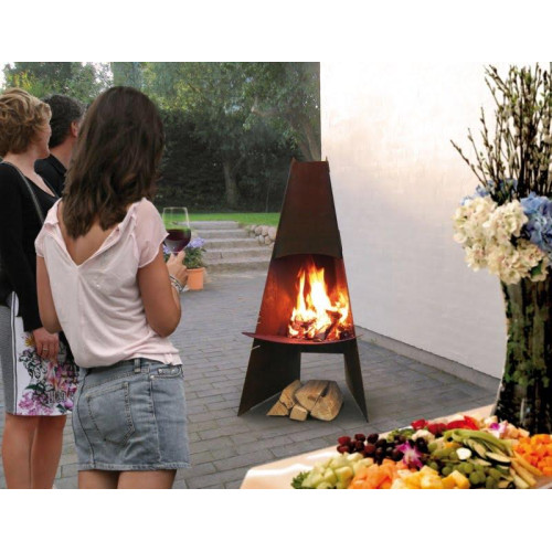 Venkovní krb/gril, nízkolegovaná ocel