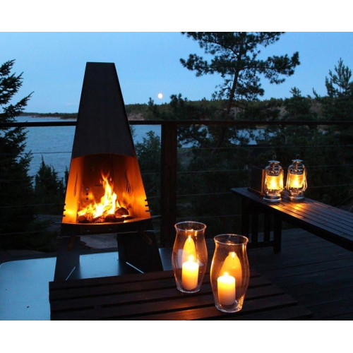 Venkovní krb/gril, nízkolegovaná ocel